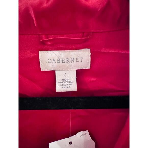 NWT Cabernet Red Belted Long Sleeve Kimono Robe Size Large - Picture 2 of 7